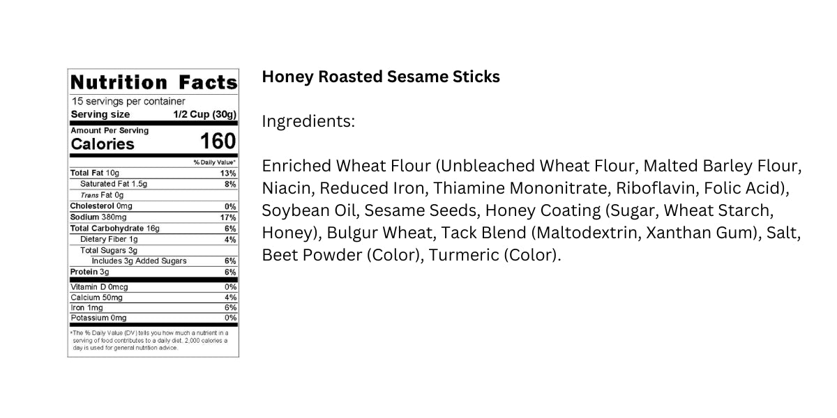 Honey Roasted Sesame Sticks 2.5 lbs.
