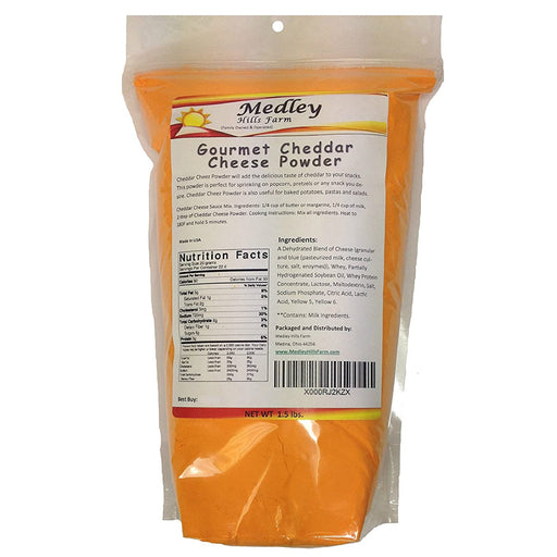 Medley Hills Farm Gourmet Cheddar Cheese Powder, Made with Real Cheese, Made in USA, Better Cheddar, For Popcorn